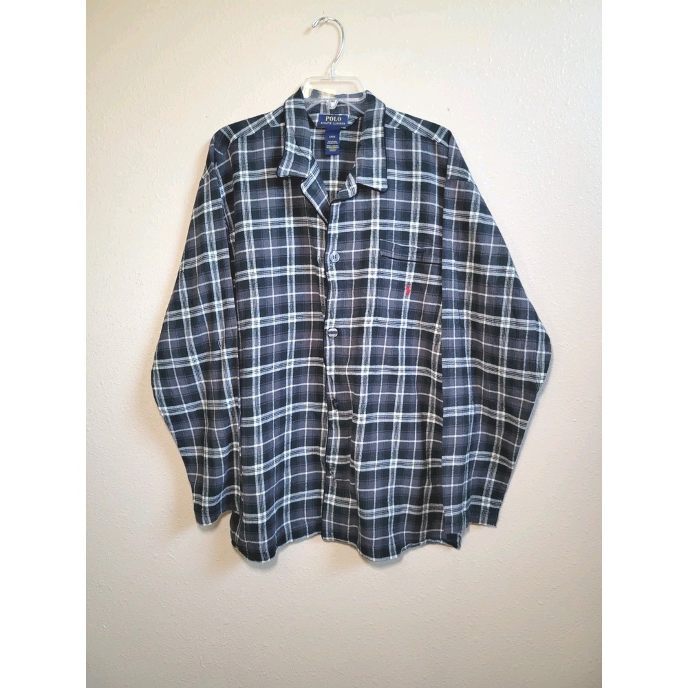 Polo Ralph Lauren Men's Black Plaid Long Sleeve Button-Up Shirt Size‎ L